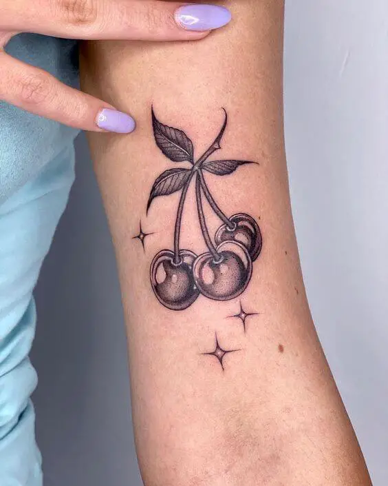 Discover more than 71 black and white cherry tattoo latest - in.cdgdbentre