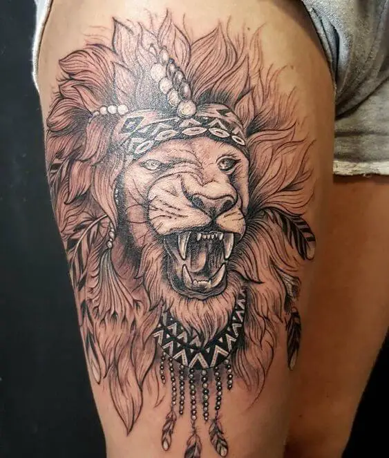 African Lion Tattoo