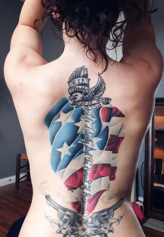 American Traditional Back Tattoo