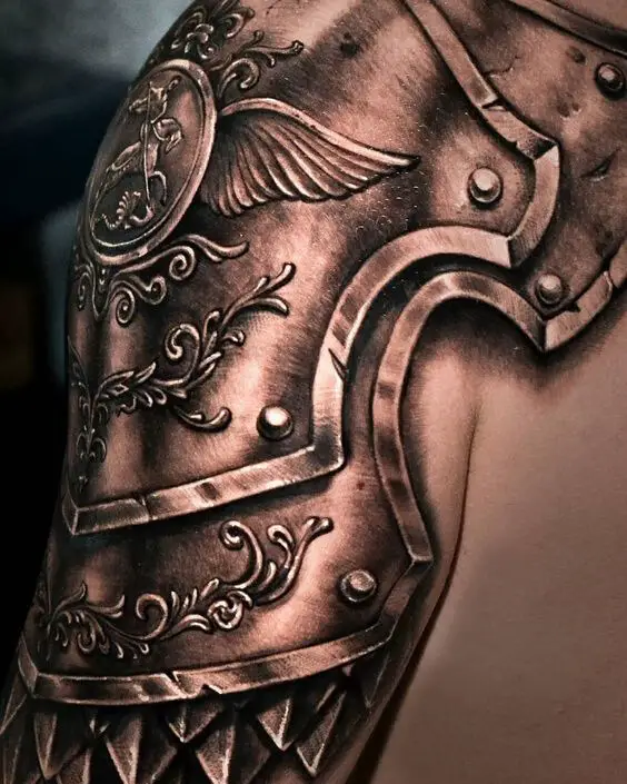 Armor Shoulder Tattoo