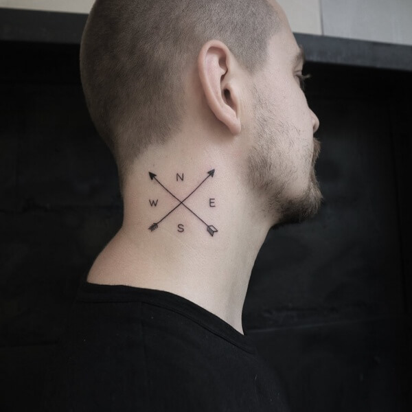 Arrow Tattoos On The Neck For Men