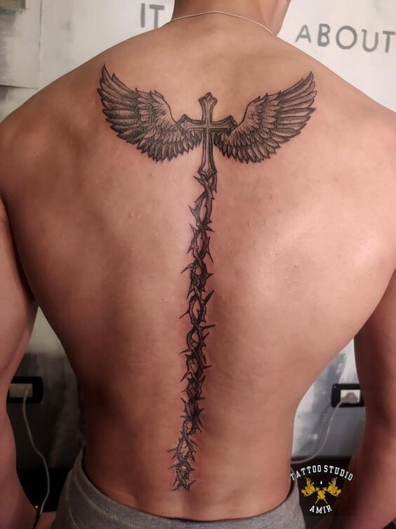 Cross with Wings Tattoos