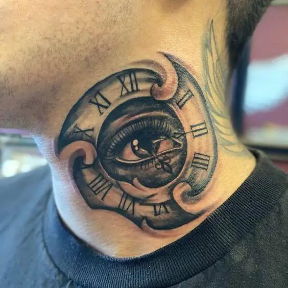 Eye Tattoos On The Neck For Men