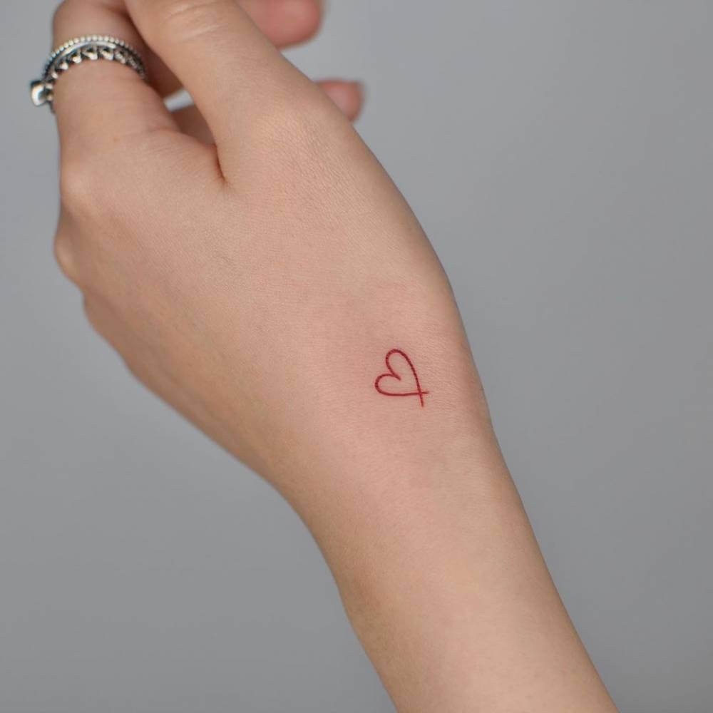 Heart Tattoo on The Hand