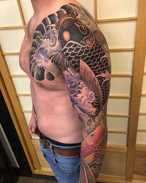 Koi Fish Tattoo on Sleeve