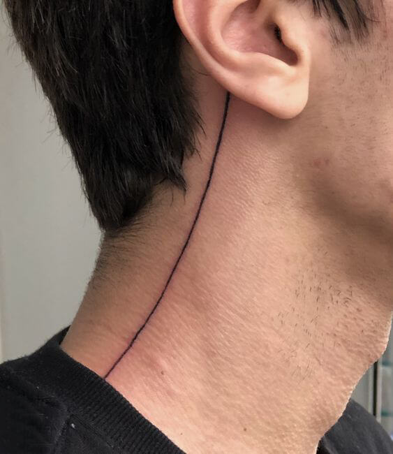 Line Tattoos On The Neck For Men