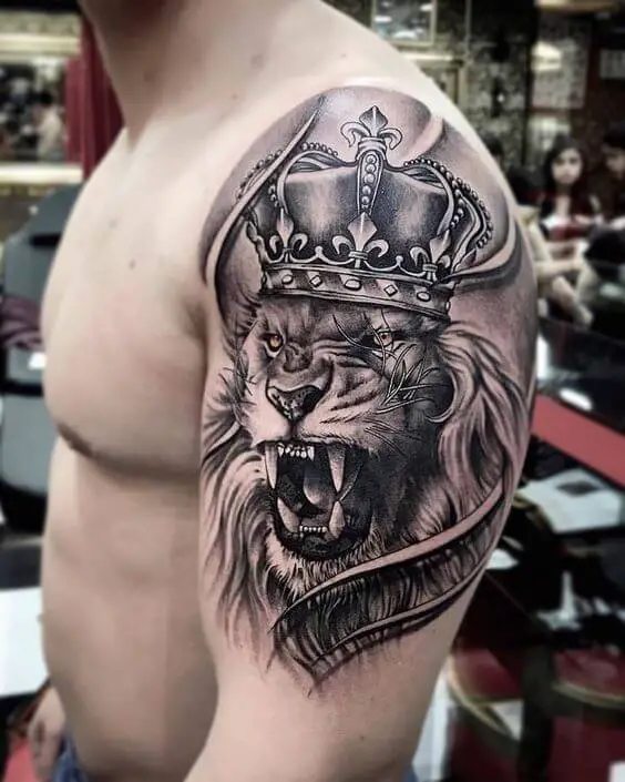 Lion With Crown Tattoo 2 33 Unique Lion Tattoo Designs for Men and Women in 2022