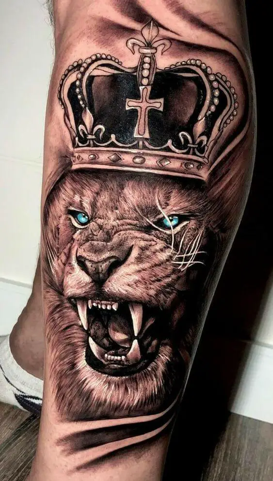 Lion With Crown Tattoo