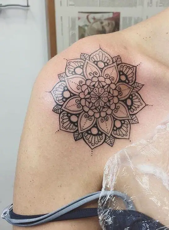 Mandala Shoulder Tattoo 
