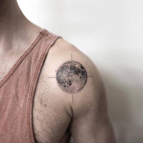 Moon Shoulder Tattoo
