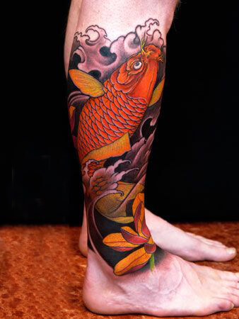 Orange Koi Fish Tattoo