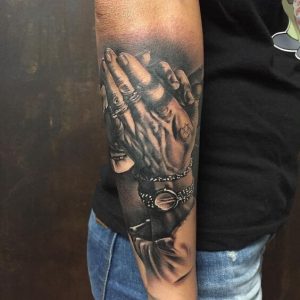 58 Inspiring Ideas For The Perfect Praying Hands Tattoo - Inked Celeb