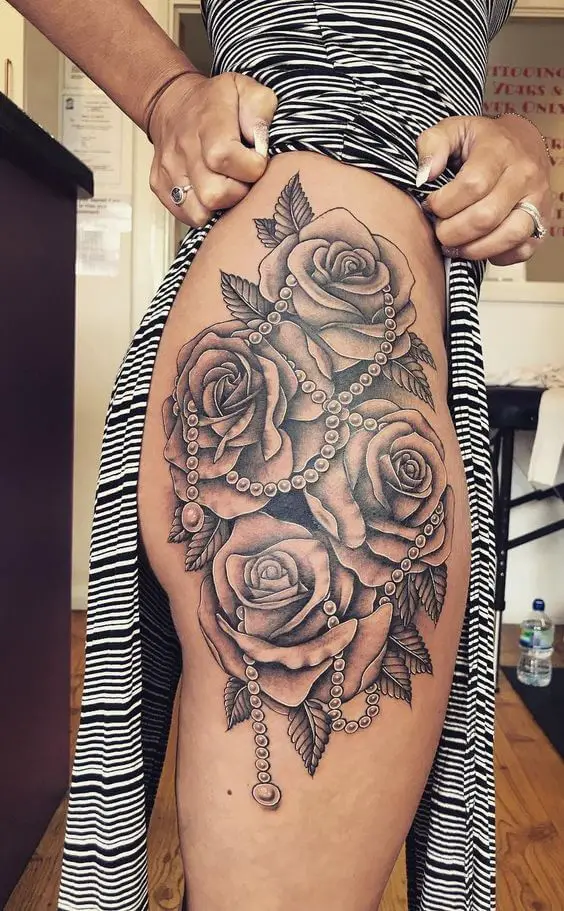 Rose And Pearl Tattoo