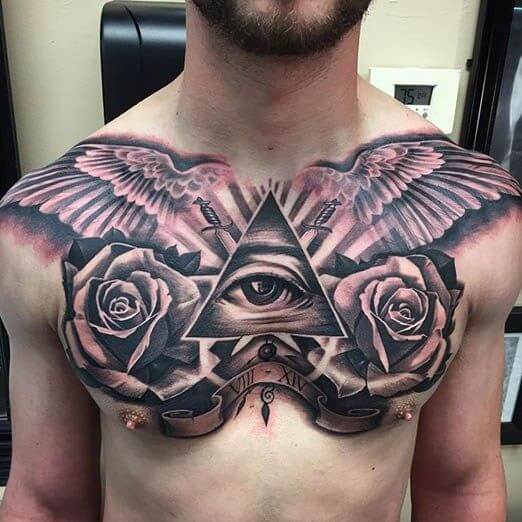 Rose Chest Tattoo