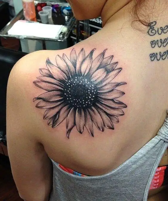 Sunflower Back Tattoo