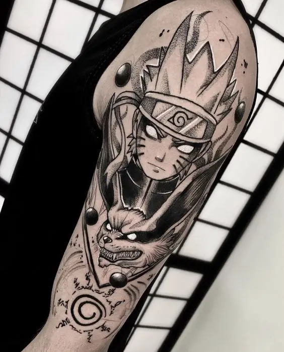 anime tattoo 35 65+ Anime Tattoos That Will Make You Go 