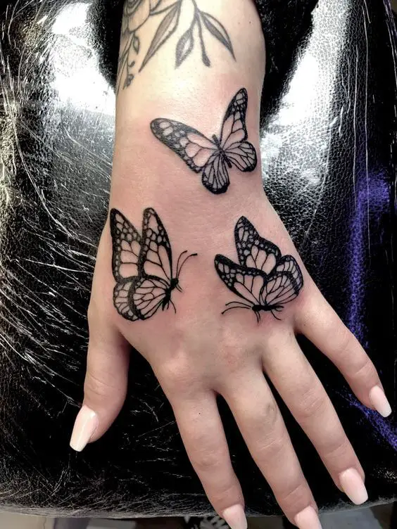 butterfly hand tattoo 107 145 Unique Ideas For Butterfly Hand Tattoos And Their Meanings