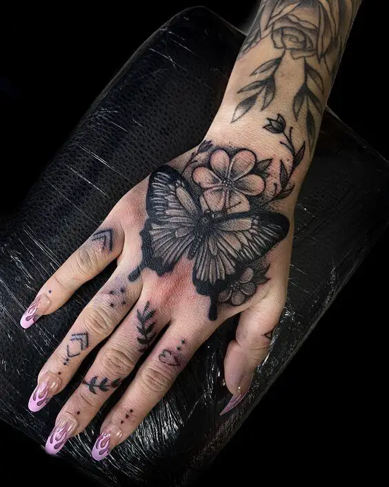butterfly hand tattoo 112 145 Unique Ideas For Butterfly Hand Tattoos And Their Meanings