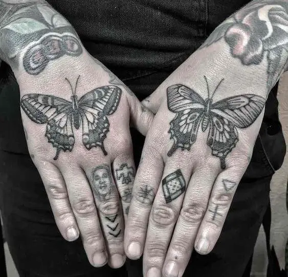 butterfly hand tattoo 127 145 Unique Ideas For Butterfly Hand Tattoos And Their Meanings