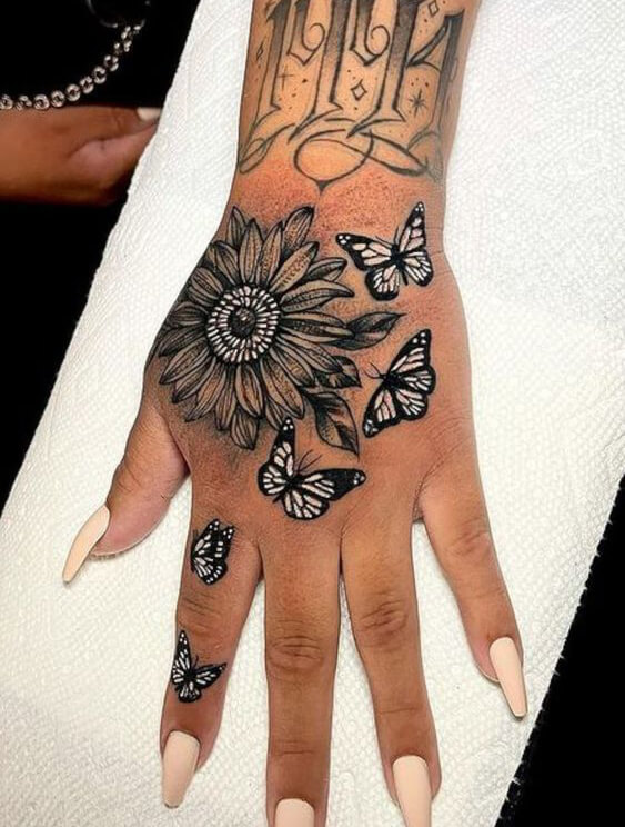 butterfly hand tattoo 18 145 Unique Ideas For Butterfly Hand Tattoos And Their Meanings