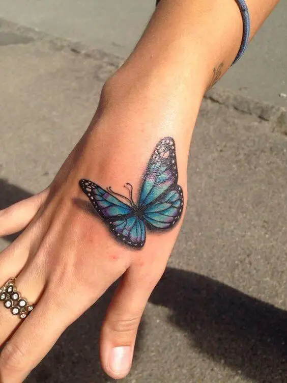 butterfly hand tattoo 38 145 Unique Ideas For Butterfly Hand Tattoos And Their Meanings