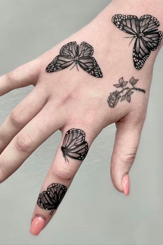 butterfly hand tattoo 54 145 Unique Ideas For Butterfly Hand Tattoos And Their Meanings