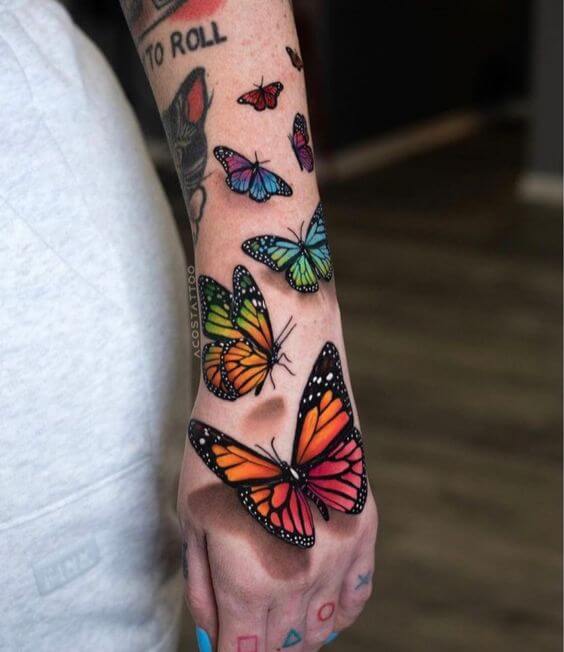 butterfly hand tattoo 74 1 145 Unique Ideas For Butterfly Hand Tattoos And Their Meanings