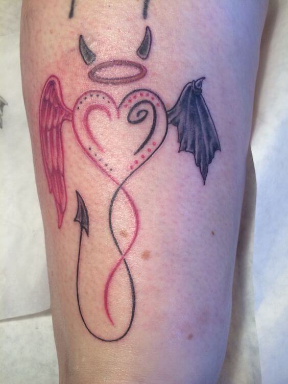 half angel half demon wings tattoo 12 53 Ideas For Half Angel Half Demon Wings Tattoos And Meanings