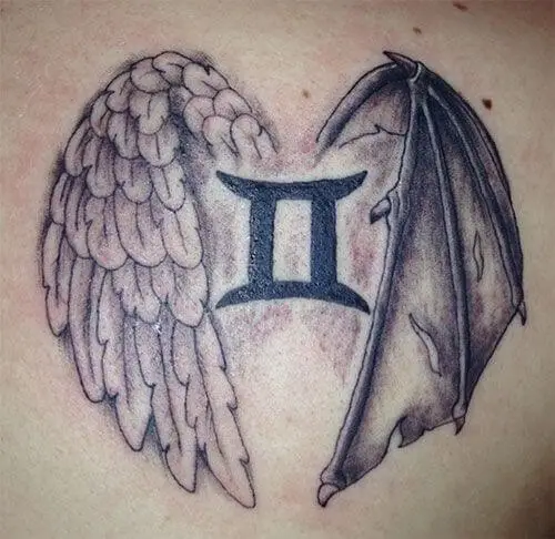 half angel half demon wings tattoo 14 53 Ideas For Half Angel Half Demon Wings Tattoos And Meanings