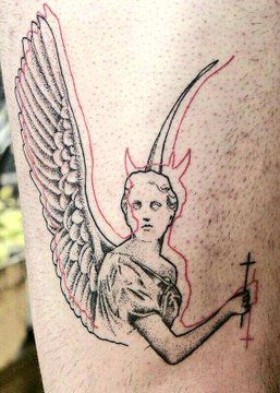 half angel half demon wings tattoo 45 53 Ideas For Half Angel Half Demon Wings Tattoos And Meanings