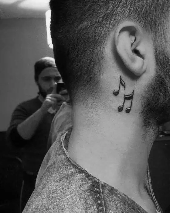 music note tattoo behind ear 17 56 Ideas For Music Note Behind Ear Tattoo and Why They are So Popular?