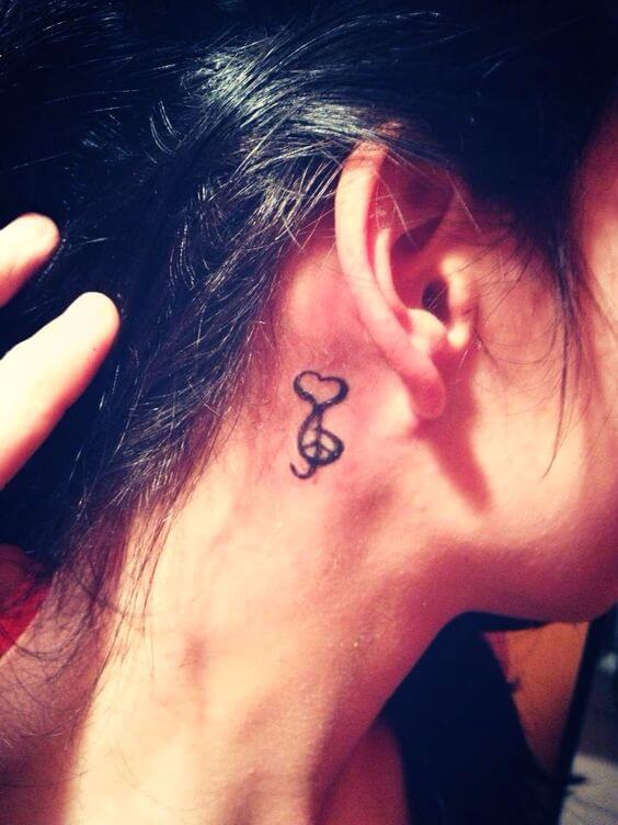 music note tattoo behind ear 18 56 Ideas For Music Note Behind Ear Tattoo and Why They are So Popular?