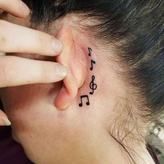 music note tattoo behind ear 19 56 Ideas For Music Note Behind Ear Tattoo and Why They are So Popular?