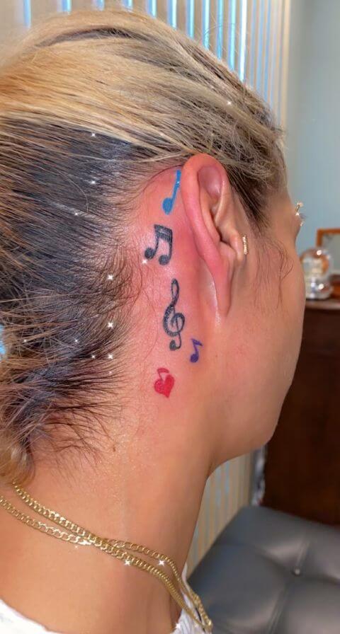 music note tattoo behind ear 25 56 Ideas For Music Note Behind Ear Tattoo and Why They are So Popular?