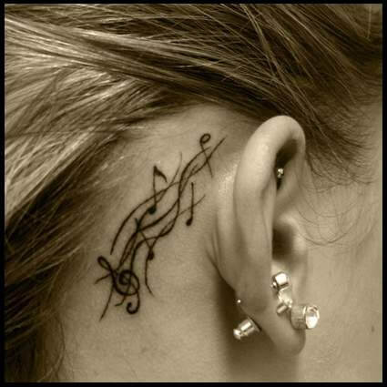 music note tattoo behind ear 27 56 Ideas For Music Note Behind Ear Tattoo and Why They are So Popular?