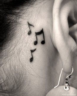 music note tattoo behind ear 34 56 Ideas For Music Note Behind Ear Tattoo and Why They are So Popular?