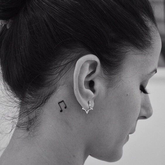 music note tattoo behind ear 35 56 Ideas For Music Note Behind Ear Tattoo and Why They are So Popular?