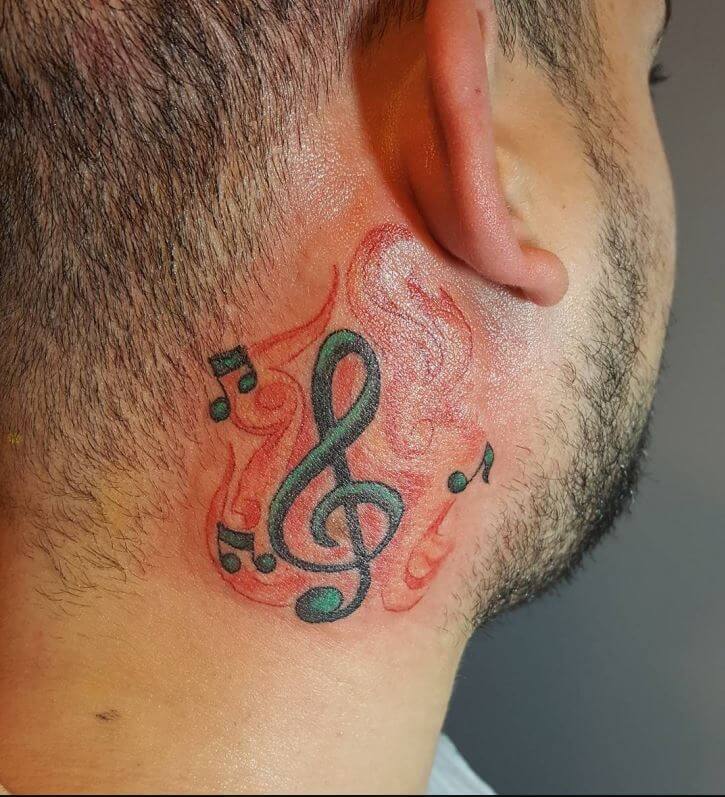 music note tattoo behind ear 43 56 Ideas For Music Note Behind Ear Tattoo and Why They are So Popular?