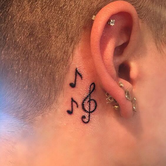 music note tattoo behind ear 46 56 Ideas For Music Note Behind Ear Tattoo and Why They are So Popular?