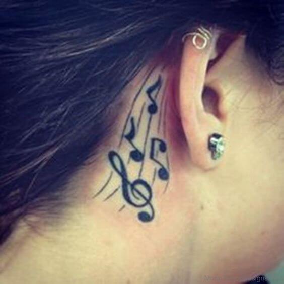 music note tattoo behind ear 52 56 Ideas For Music Note Behind Ear Tattoo and Why They are So Popular?