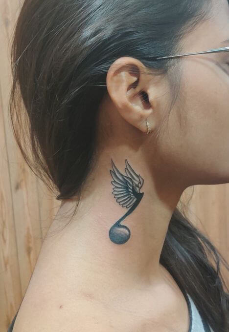 music note tattoo behind ear 6 56 Ideas For Music Note Behind Ear Tattoo and Why They are So Popular?
