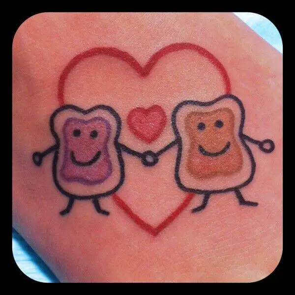 peanut butter and jelly tattoo