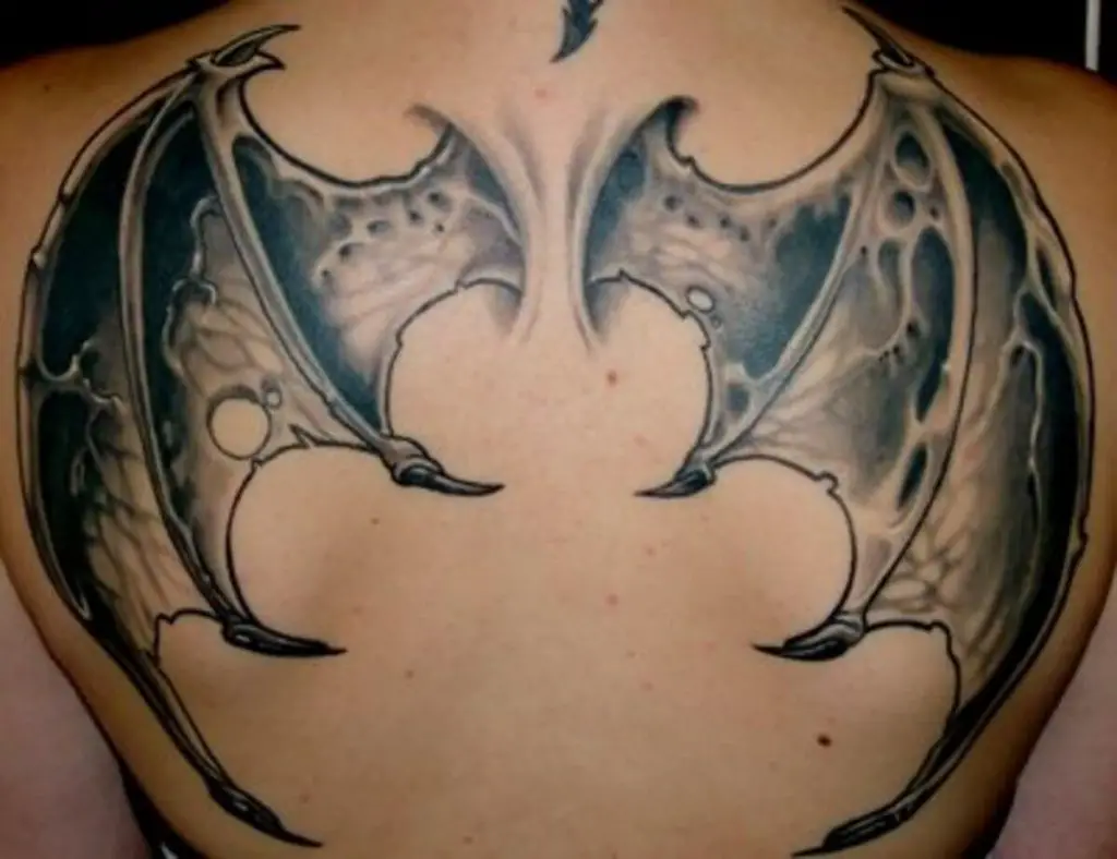 Half Angel Half Demon Wings Tattoos