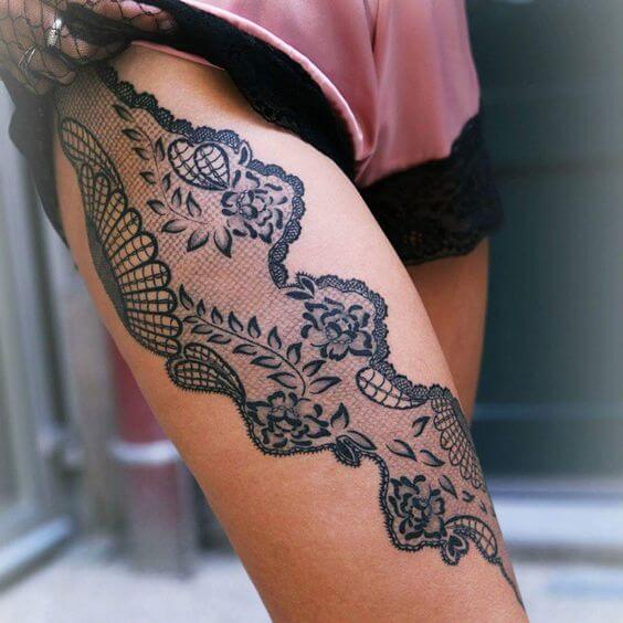 vintage lace lace tattoo designs 13 105 Beautiful Vintage Lace Lace Tattoo Designs For The Fashionable Woman