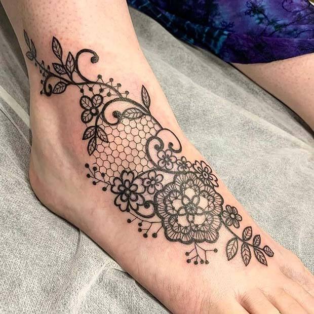 vintage lace lace tattoo designs 8 105 Beautiful Vintage Lace Lace Tattoo Designs For The Fashionable Woman