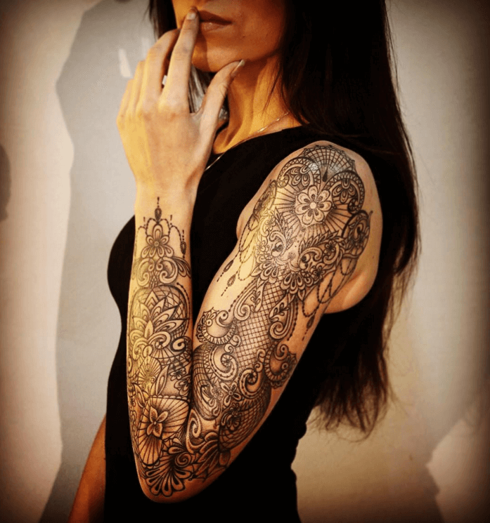 vintage lace lace tattoo designs 97 105 Beautiful Vintage Lace Lace Tattoo Designs For The Fashionable Woman