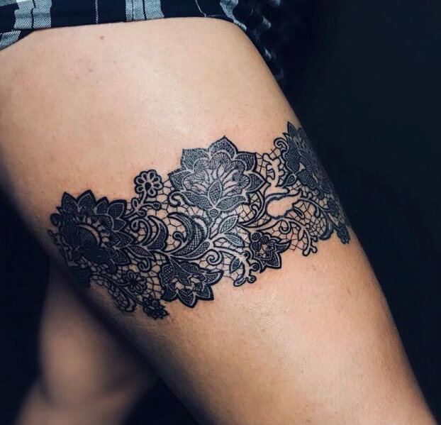 vintage lace lace tattoo designs 99 105 Beautiful Vintage Lace Lace Tattoo Designs For The Fashionable Woman