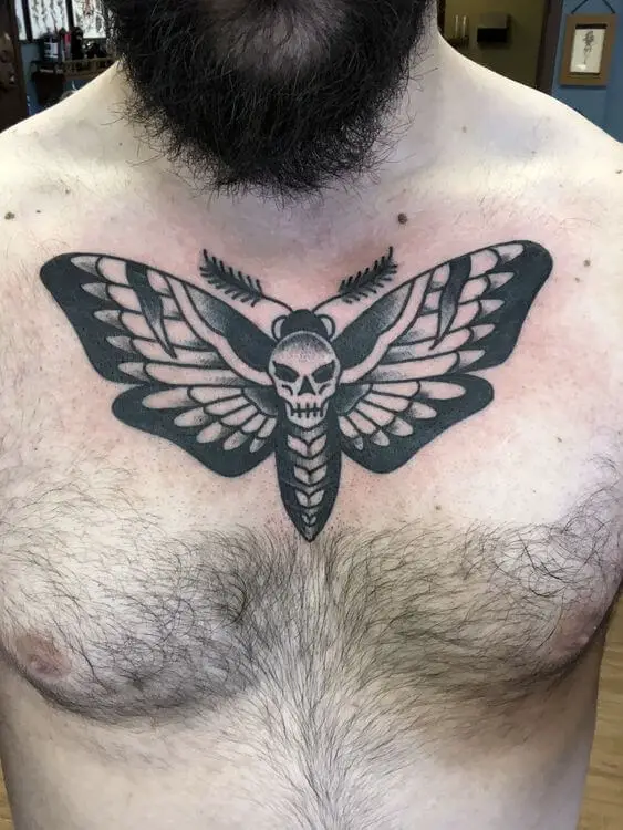 Death Moth Tattoo on the Chest 2 50+ Death Moth Tattoos That Will Leave You Breathless
