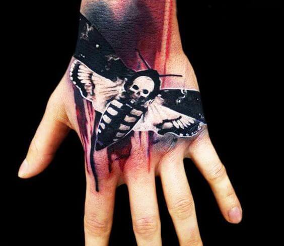 Death Moth Tattoo on the Hand 2 50+ Death Moth Tattoos That Will Leave You Breathless