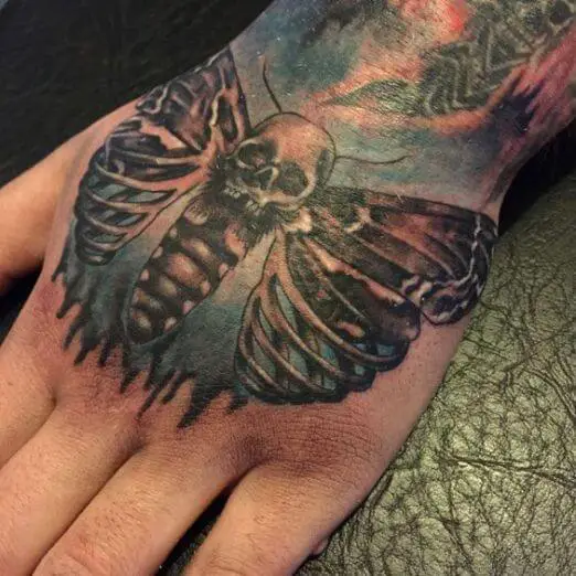 Death Moth Tattoo on the Hand 5 50+ Death Moth Tattoos That Will Leave You Breathless